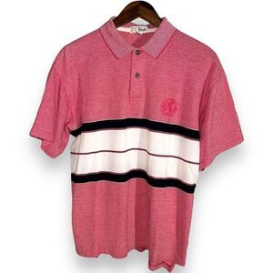 Pringle of Scotland Red Knit Cotton Polo Shirt Size L